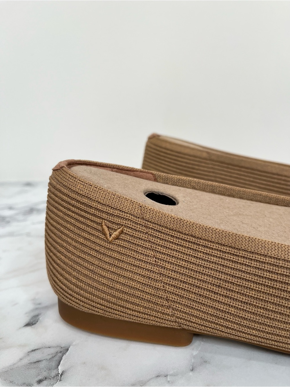 Vivaia Square-Toe V-Cut Margot 2.0 Slip On Ballet Flats Tan Size 43 U.S 11 - Picture 4 of 15